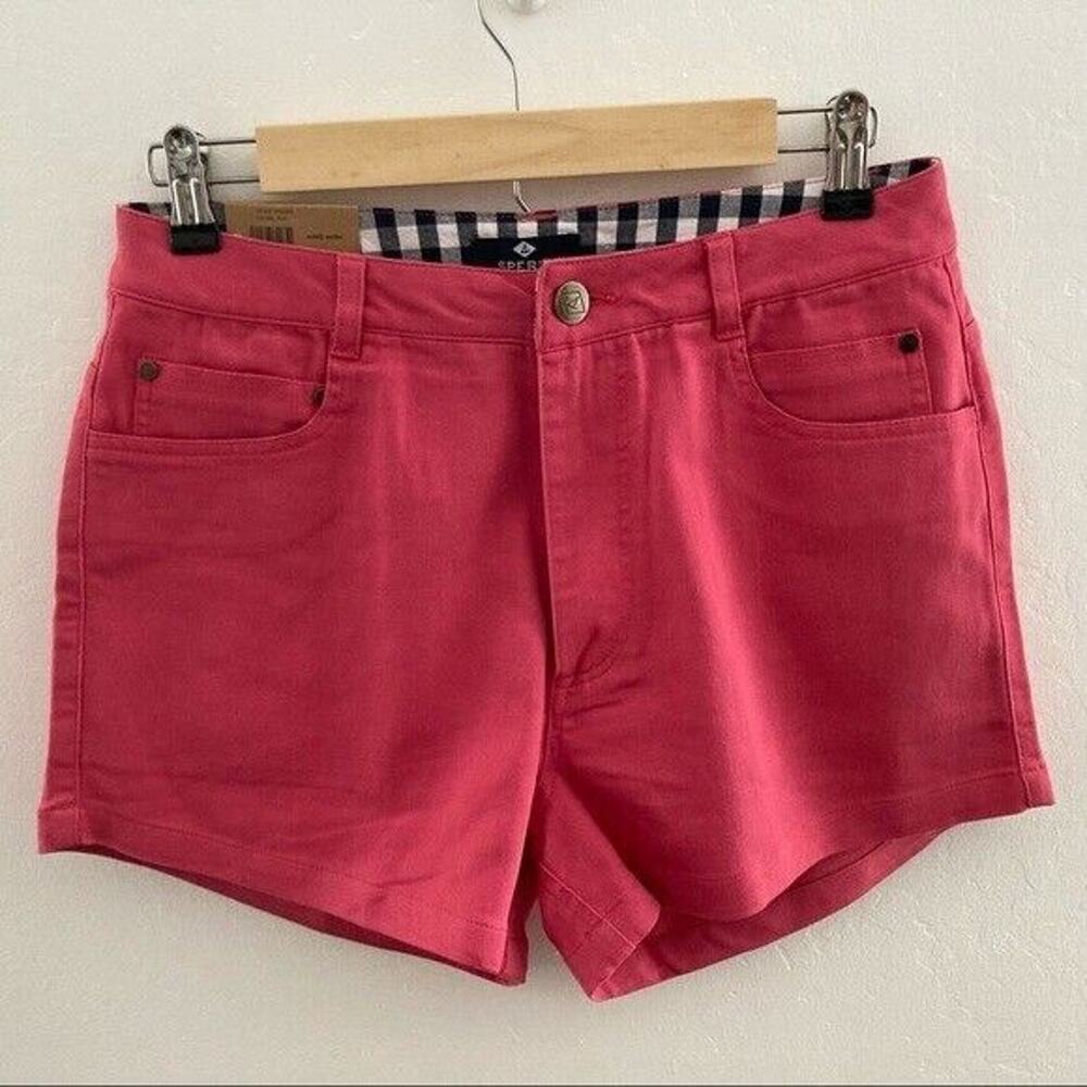 Sperry 3” Chino Shorts Women's Size 6 in Salmon Red High Rise Coastal Preppy NEW